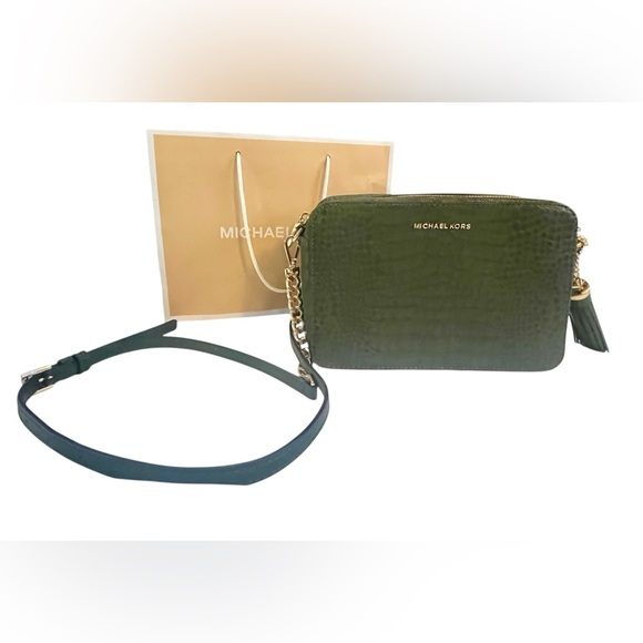 Michael Kors Green Leather Crossbody Bag - Picture 1 of 13